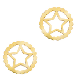 Stainless steel charms/connector star Gold