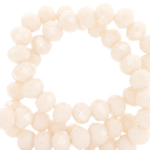 Top faceted beads 4x3mm disc Silky Peach-Pearl Shine Coating