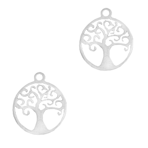 Stainless steel charms tree of life Silver