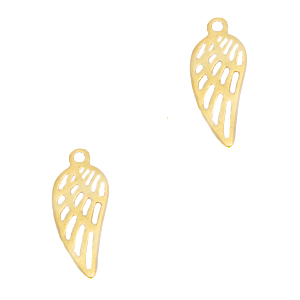 Stainless steel charms angel wing Gold