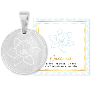Stainless steel Mix & Match charms 15mm Birth flower March-Daffodil Silver