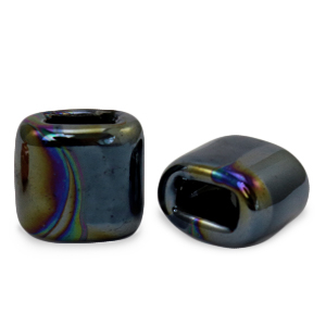 C.U.S jewellery sliders DQ greek ceramic 11x12mm Black