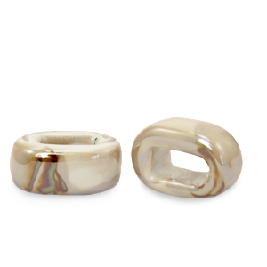 C.U.S jewellery sliders DQ greek ceramic 5x12mm Sand Brown