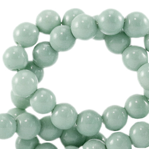 8 mm glass beads opaque Greenish Grey