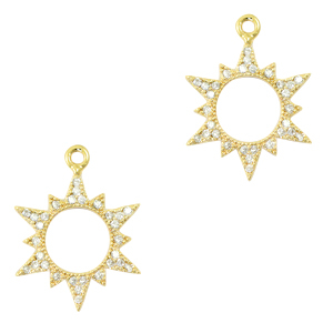 Zirconia charm sun Gold