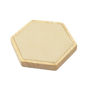 Jewellery display hexagon wood with faux suede for various jewellery Natural-Beige