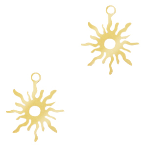 Stainless steel charms sun Gold
