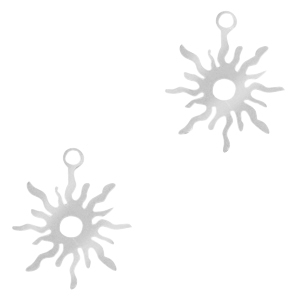 Stainless steel charms sun Silver