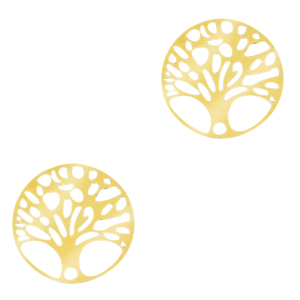 Stainless steel charms/connector tree of life Gold