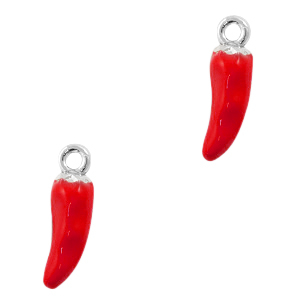 Metal charms pepper Silver-Red