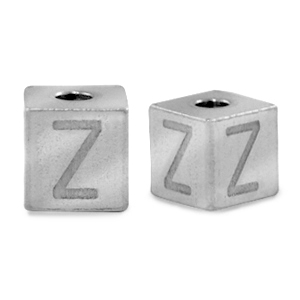 Stainless steel beads letter Z Silver