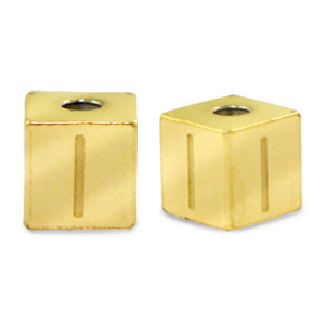 Stainless steel beads letter I Gold
