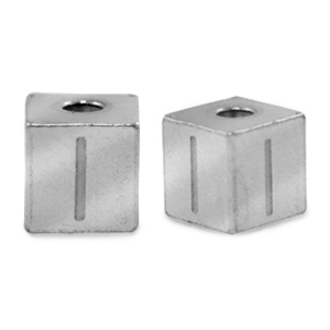 Stainless steel beads letter I Silver