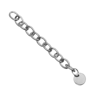 Stainless Steel findings extension chain coin 8mm Silver
