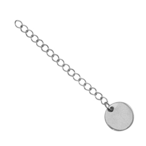 Stainless Steel findings extension chain coin 10mm Silver