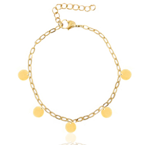 Stainless steel anklets belcher chain coins Gold