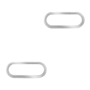 Stainless steel charms/connector oval Silver