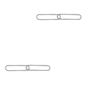 Stainless steel charms/connector double links oval Silver