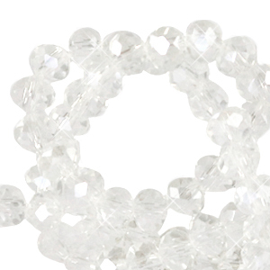 Top faceted beads 3x3mm disc Crystal-Pearl Shine Coating