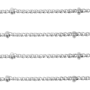 Stainless steel findings belcher chain curb links ball Silver