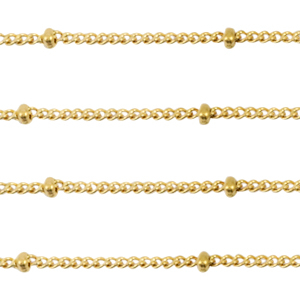 Stainless steel findings belcher chain curb links ball Gold