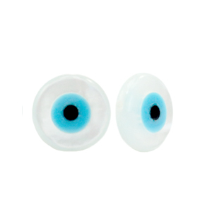 Shell beads disc Evil Eye White