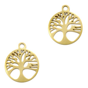 Stainless steel charms tree of life Gold