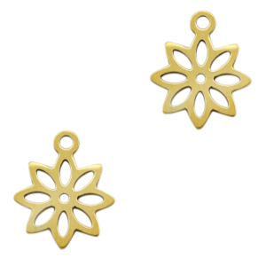 Stainless steel charms flower Gold