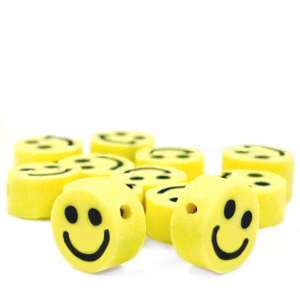Polymer beads Smiley Yellow