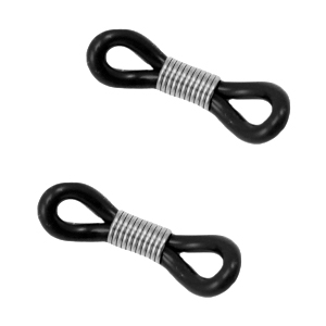 Stainless steel findings rubber loop ends Black-Silver