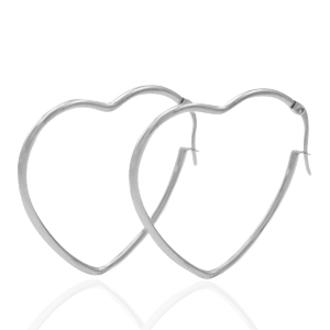 Stainless steel earrings heart Silver