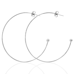 Stainless steel earrings / earpin creole Silver