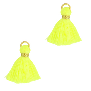 Tassels 1.5cm Gold-Neon Yellow