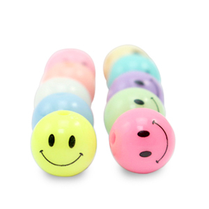 8 mm acrylic beads smiley Multicolour