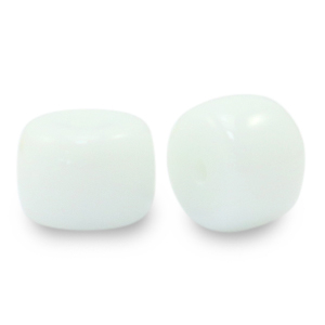 8 mm glass beads rondelle White