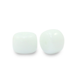 6 mm glass beads rondelle White