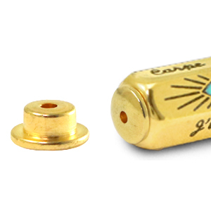 C.U.S&reg; jewellery message beads end cap Gold (nickel free)