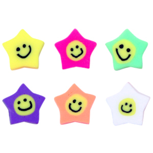 Polymer beads star smiley Multicolour