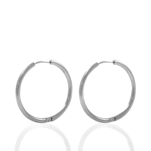 Stainless steel earrings creole 18mm Silver