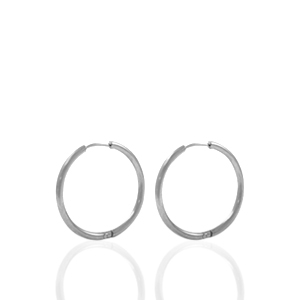 Stainless steel earrings creole 14mm Silver
