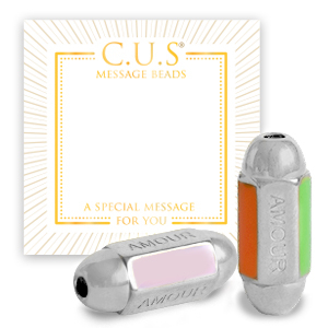 C.U.S&reg; jewellery message beads "amour" Silver (nickel free)