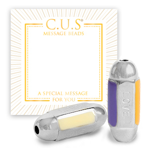 C.U.S&reg; jewellery message beads "love" Silver (nickel free)