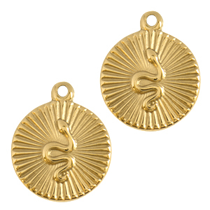Stainless steel charms snake Gold