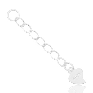 925 Silver findings extension chain heart Silver
