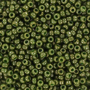 Miyuki seed beads 11/0 Opaque Luster Kaki Green 11-2539L