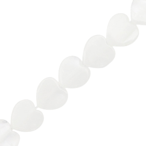 Natural stone beads heart White