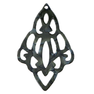 Resin pendants baroque diamond Black