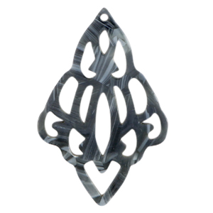 Resin pendants baroque diamond Jeans Blue