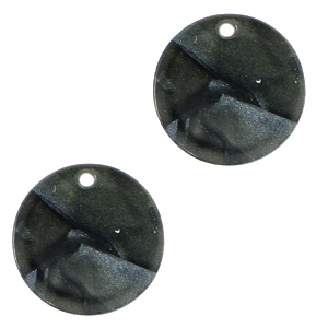 Resin pendants round 12mm Black