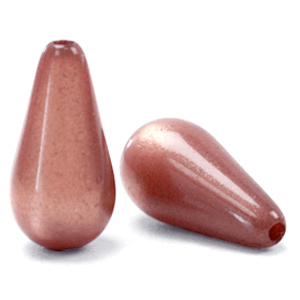 Super Polaris Elements drop shaped beads shiny Rouge Blush